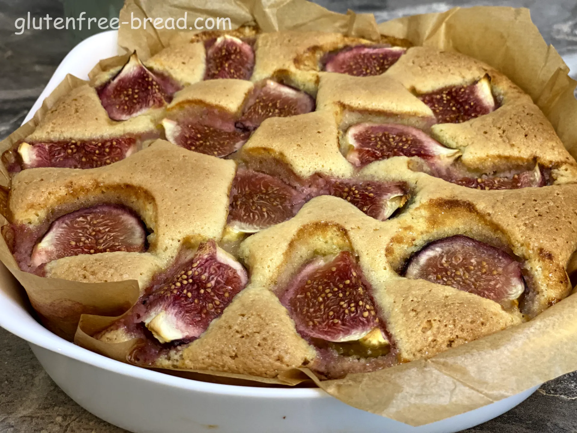 Recipe description:<br> This Almond Flour and Fig Cake is a delightful dessert that combines rich, moist almond flour with the sweetness of fresh figs, creating a stunning centerpiece for any occasion. Naturally gluten-free, this cake offers a perfect balance of flavors and textures, making it a favorite among fig lovers. With its tender crumb and beautiful fig topping, it’s not only a treat for the taste buds but also a feast for the eyes. Once baked, the cake has a tender, moist crumb with a slight density typical of almond flour cakes. The egg whites whipped to stiff peaks contribute to a lightness in texture, giving the cake an airy quality while still being rich. The fresh figs add bursts of sweetness and juiciness, providing a delightful contrast to the cake's nutty base. Overall, each bite is a harmonious blend of flavors and textures—soft and moist with a lovely fruitiness from the figs.