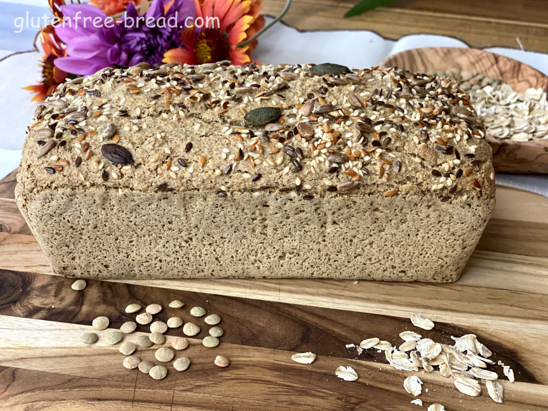 Lentil Oat Bread with Baking Powder