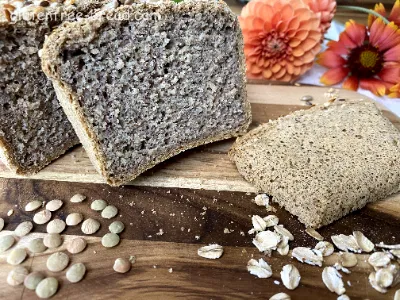 Lentil Oat Bread with Baking Powder